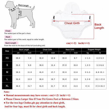 Warm Fleece Lined Hooded Dog Jacket